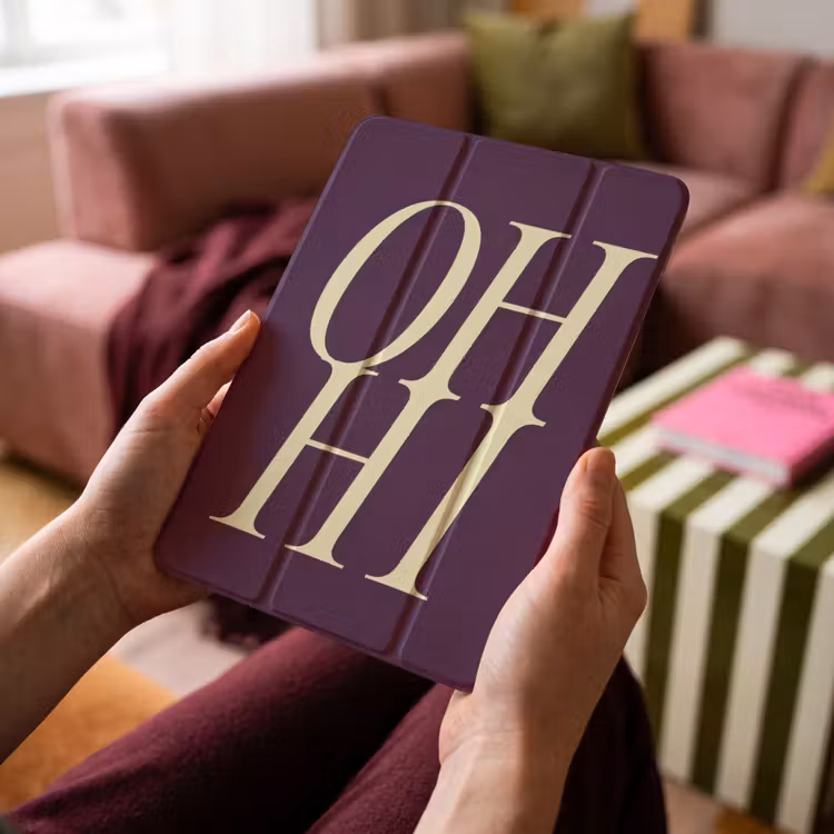 iPad-Hülle - Oh hi - Lila - Minimalistisch — 4
