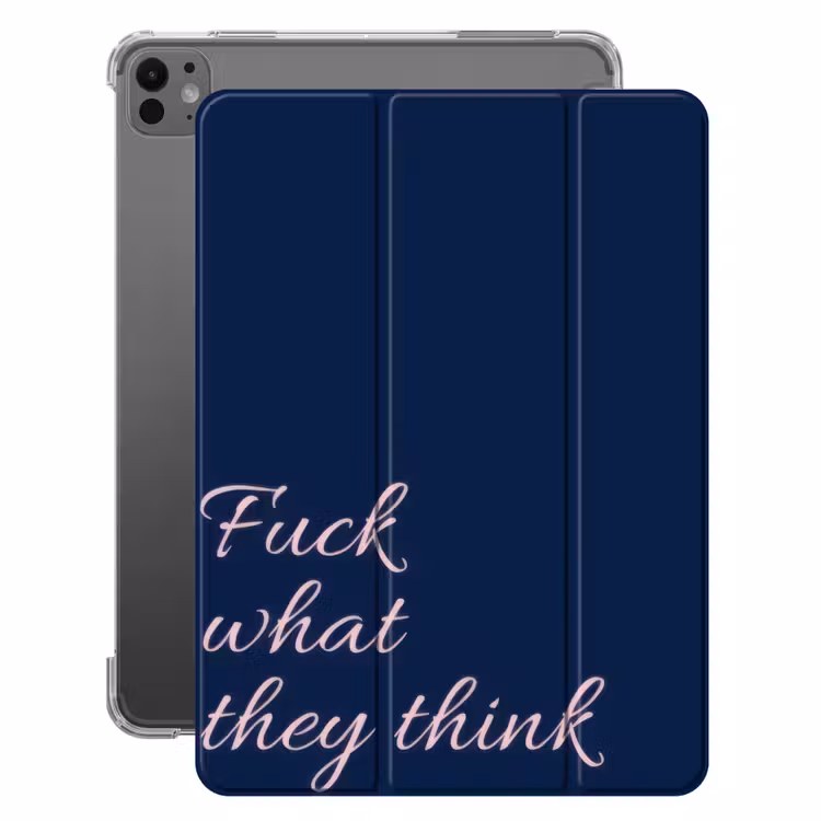 iPad-Hülle - Scheiß drauf, was sie denken - Blau - Kursiv — 1