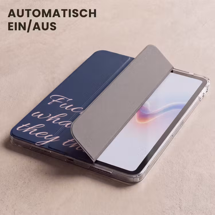 iPad-Hülle - Scheiß drauf, was sie denken - Blau - Kursiv — 5