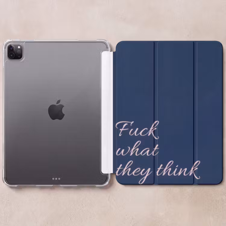 iPad-Hülle - Scheiß drauf, was sie denken - Blau - Kursiv — 6