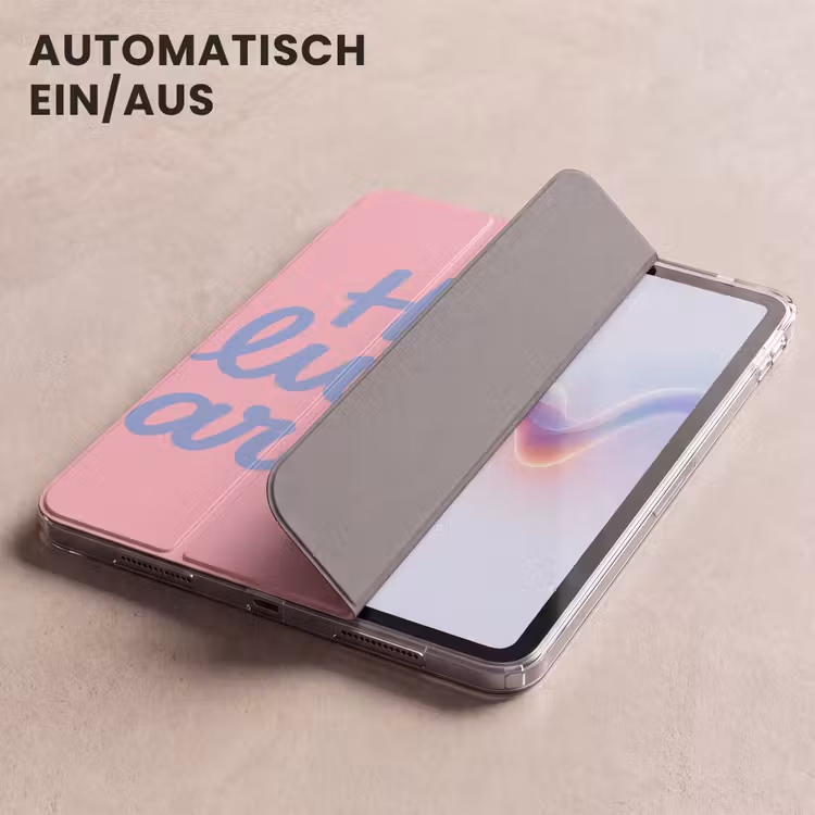 iPad-Hülle - Wie glücklich sind wir - Vierblättriges Kleeblatt - Rosa - Blau — 5