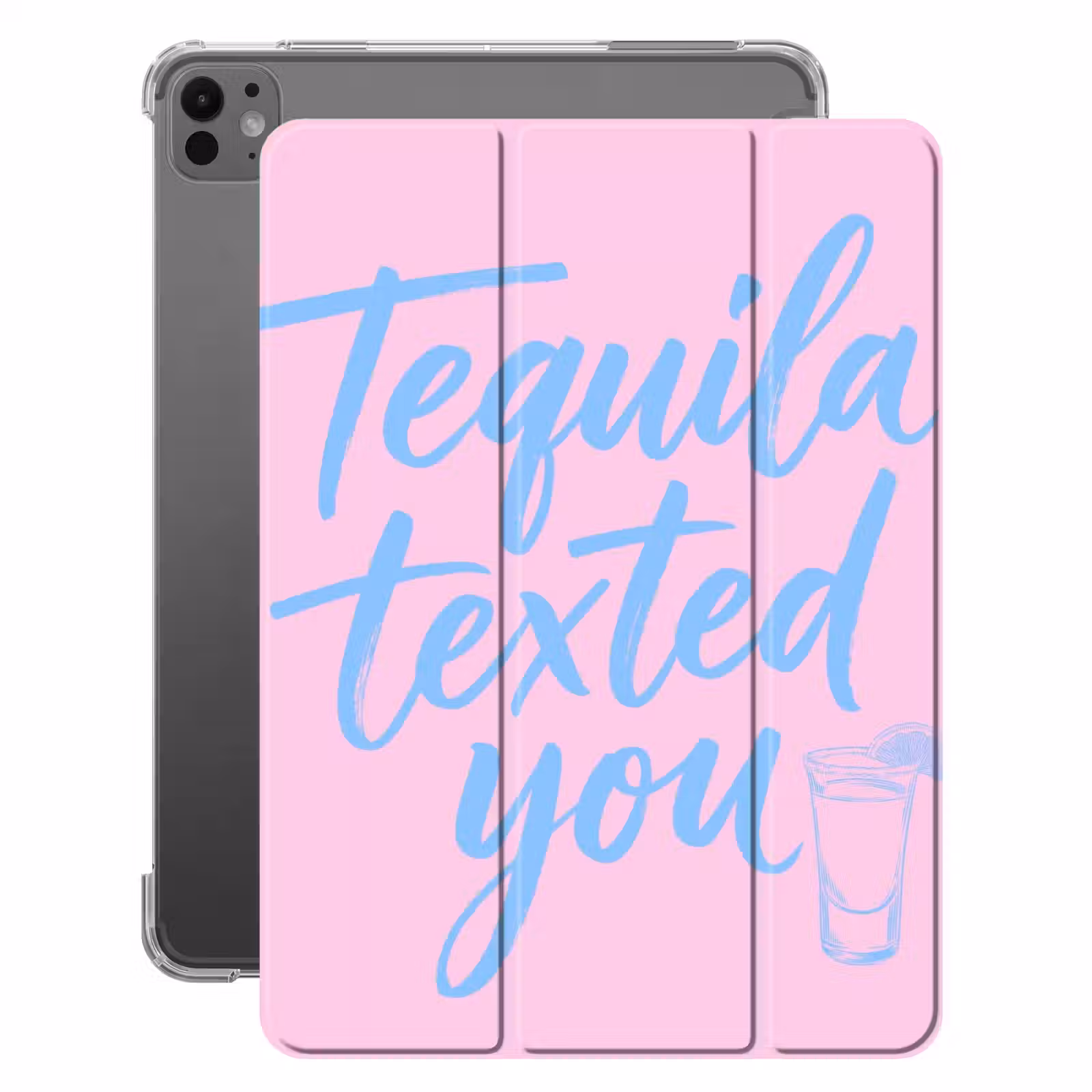 iPad-Hülle - Tequila hat dich getextet - Rosa - Blau — 1