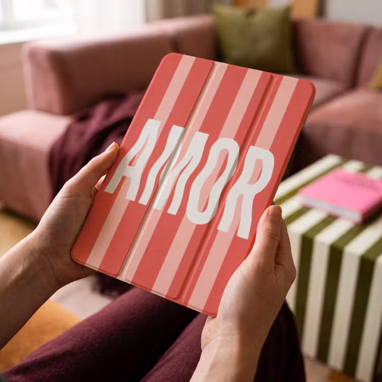 iPad-Hülle - Amor - Streifen - Rot - Rosa — 4