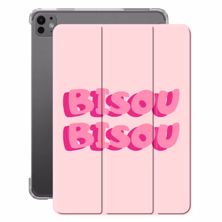 iPad-Hülle - Bisou - Rosa - dicke Buchstaben — 1