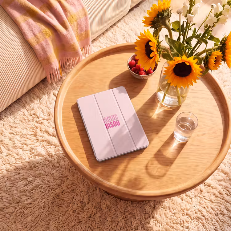 iPad-Hülle - Bisou - Rosa - Minimalistisch — 2