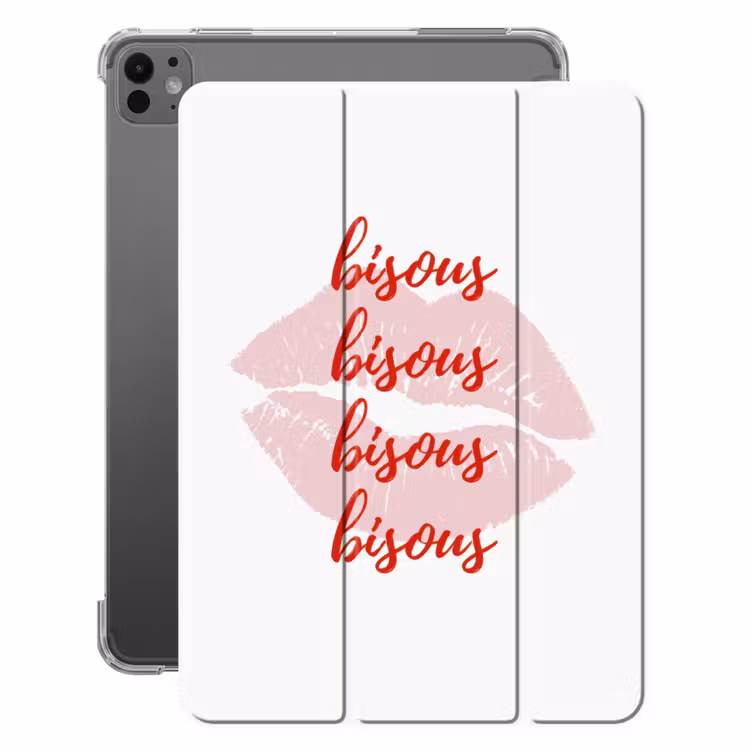 iPad-Hülle - Bisous - Lippen - Weiß - Rot — 1