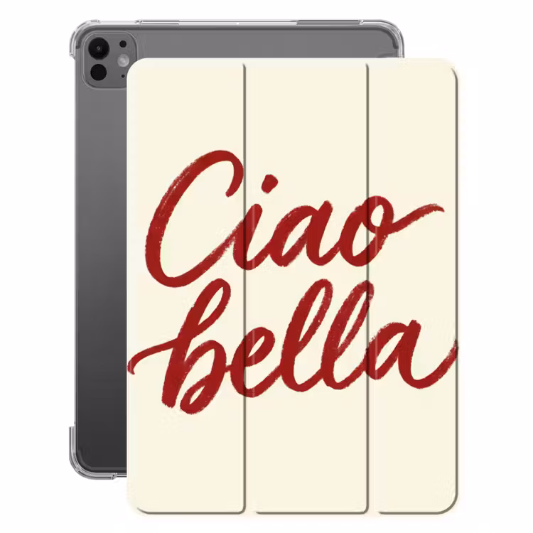 iPad-Hülle - Ciao bella - Rot - Weiß - Minimalistisch — 1