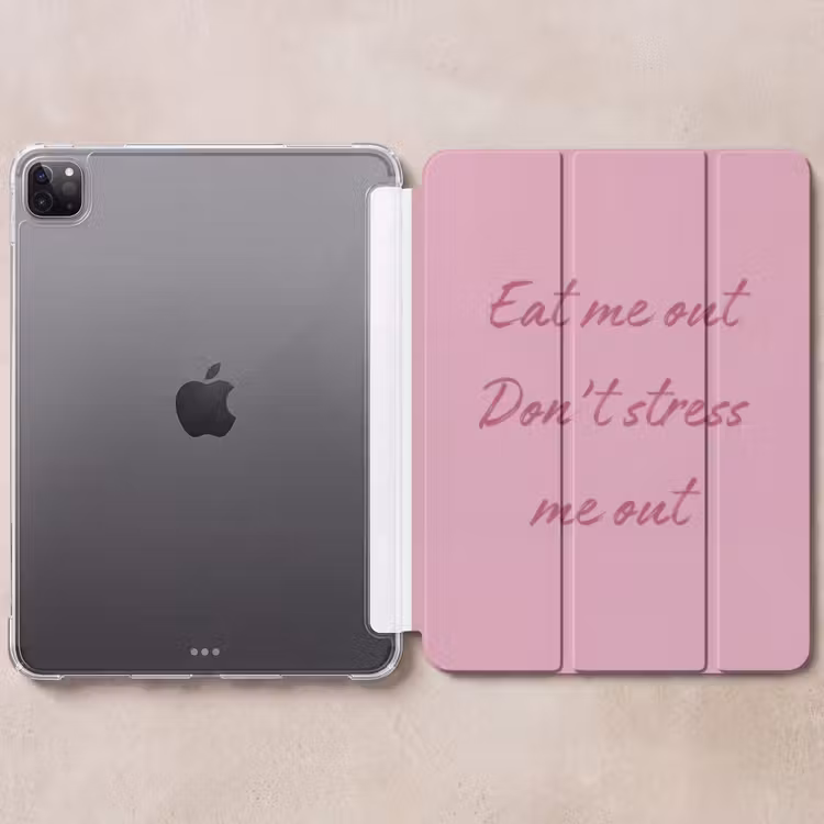 iPad-Hülle - Eat me out don't stress me out - Rosa - Handgeschrieben — 6