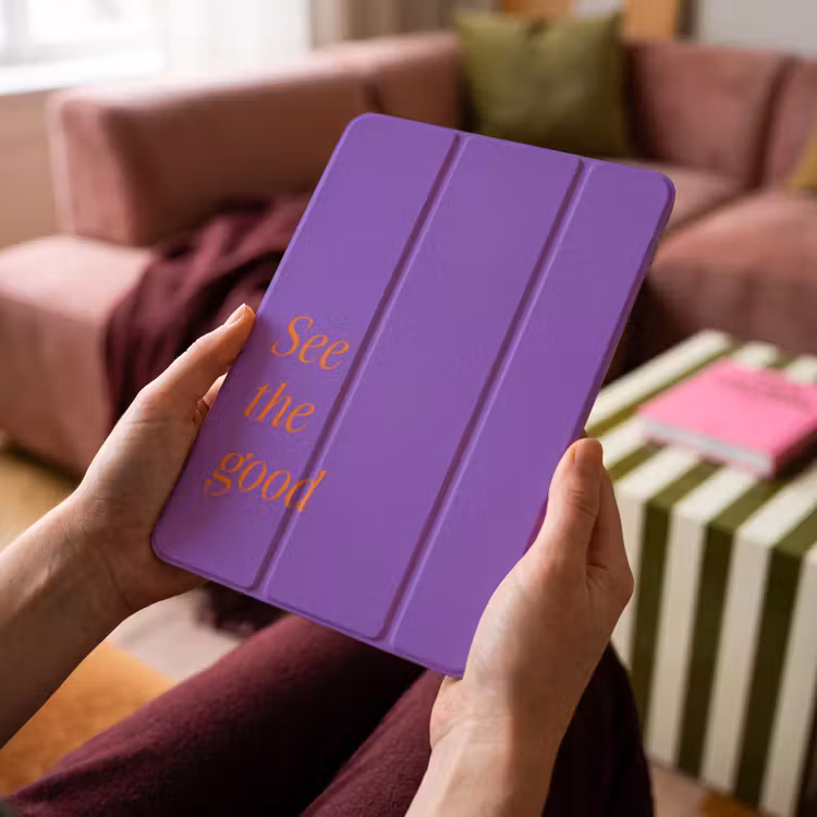 iPad-Hülle - Siehe das Gute - Orange - Lila — 4