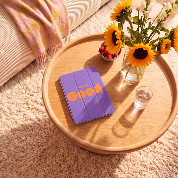 iPad-Hülle - Siehe das Gute - Orange - Lila - Smiley — 2