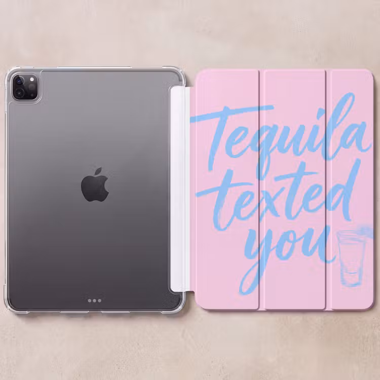 iPad-Hülle - Tequila hat dich getextet - Rosa - Blau — 6