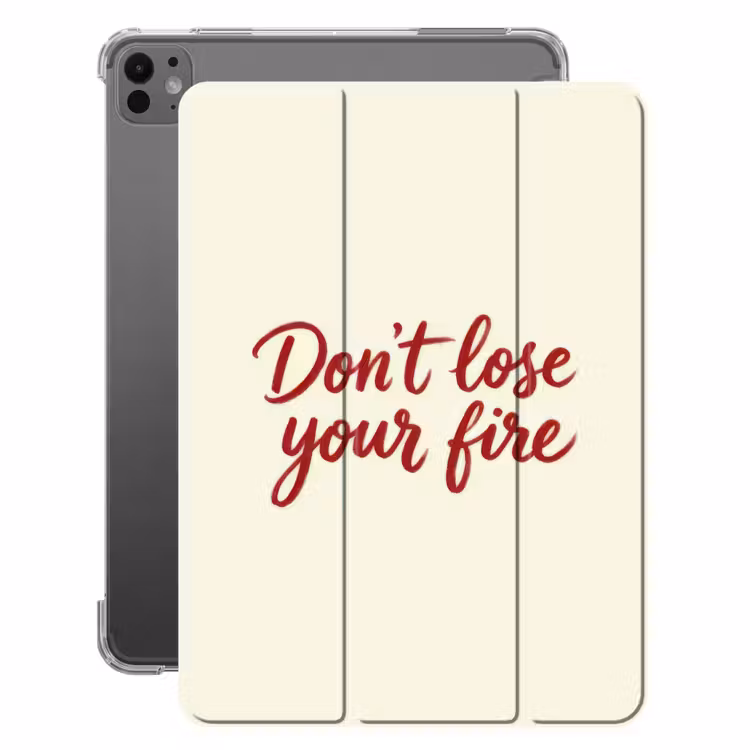 iPad-Hülle - Verlieren Sie Ihr Feuer nicht - Rot - Weiß - Minimalistisch — 1