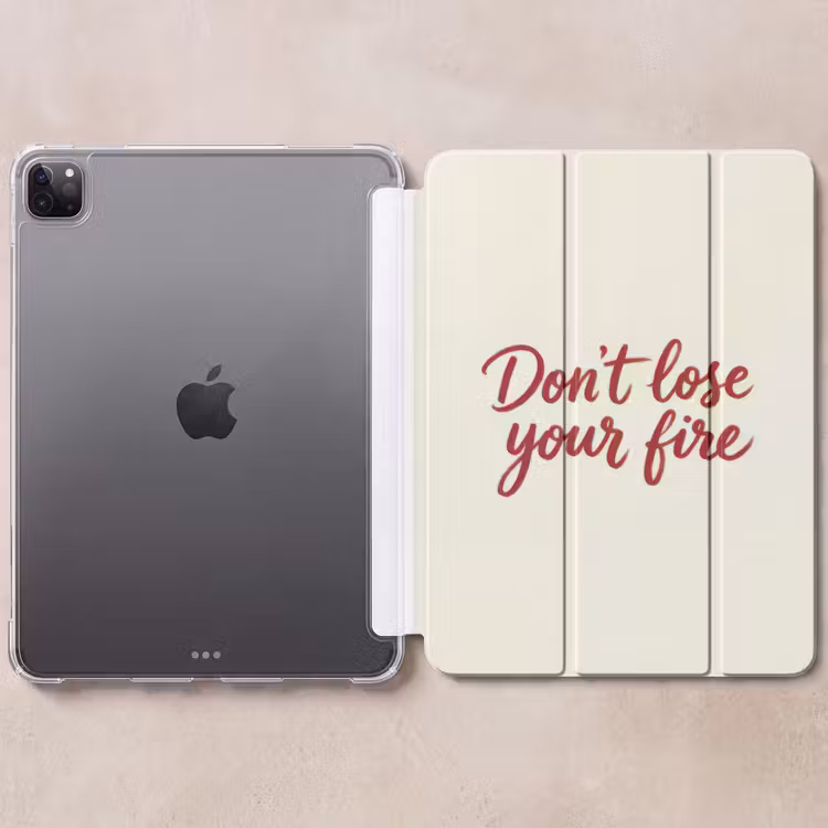 iPad-Hülle - Verlieren Sie Ihr Feuer nicht - Rot - Weiß - Minimalistisch — 6