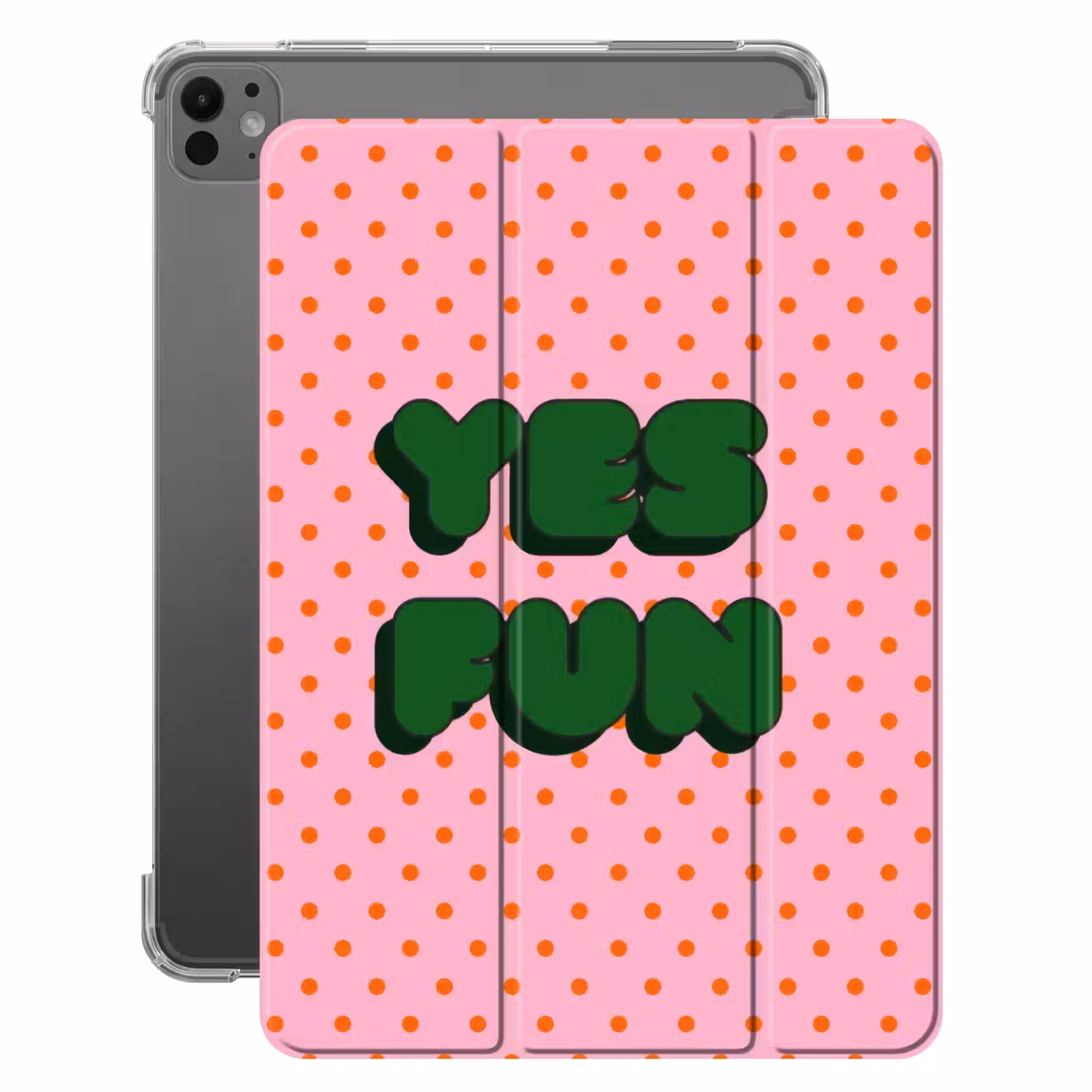 iPad-Hülle - Ja Spaß - Grün - Rosa - Punkte — 1