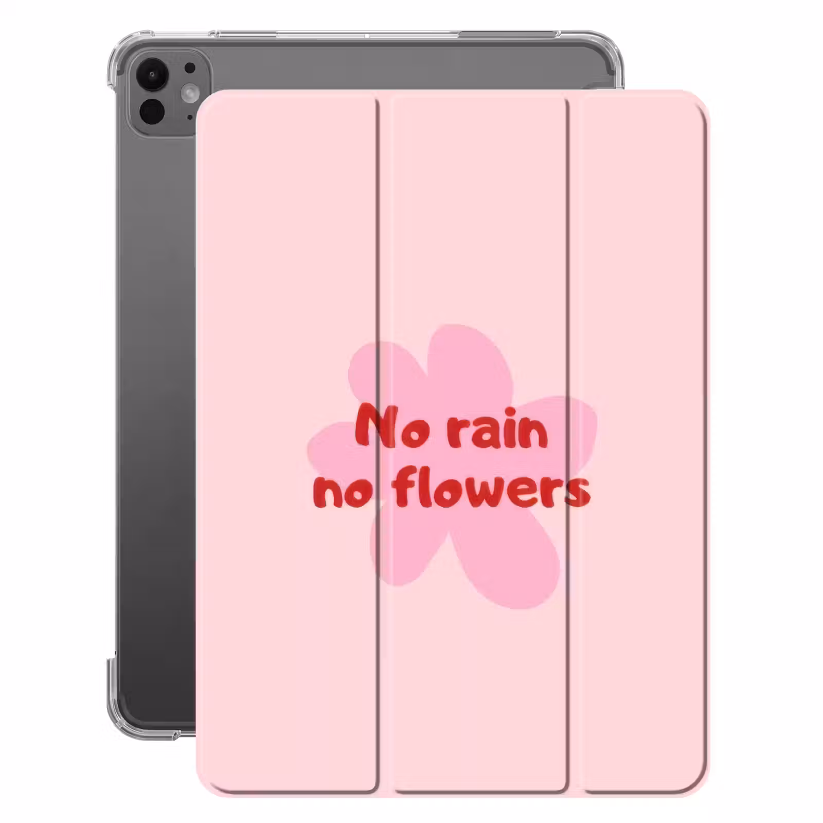 iPad-Hülle - Ohne Regen keine Blumen - Blume - Rosa — 1