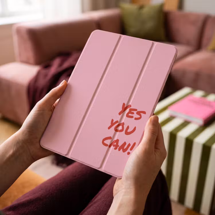 iPad-Hülle - Ja, du schaffst es - Rot - Rosa — 4