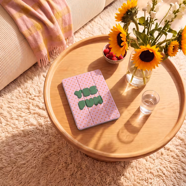 iPad-Hülle - Ja Spaß - Grün - Rosa - Punkte — 2