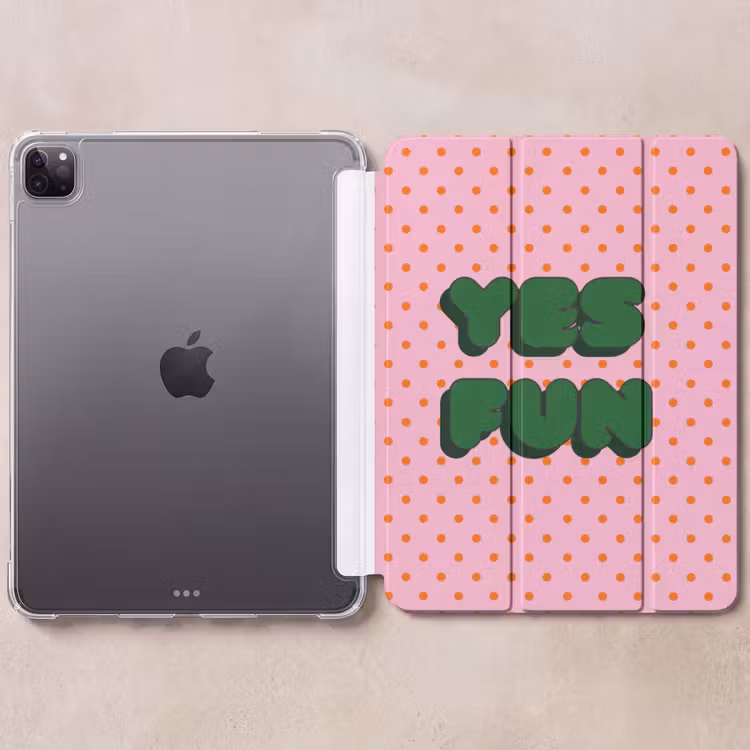 iPad-Hülle - Ja Spaß - Grün - Rosa - Punkte — 6