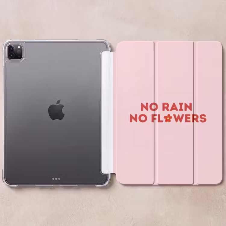 iPad-Hülle - Kein Regen keine Blumen - Minimalistisch - Rosa - Blume — 6