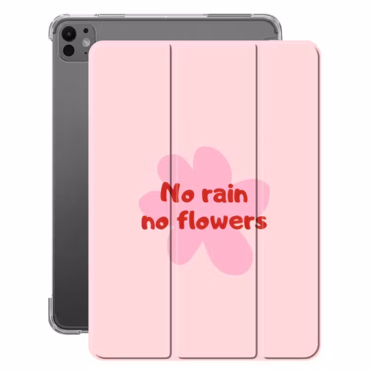 iPad-Hülle - Ohne Regen keine Blumen - Blume - Rosa — 1