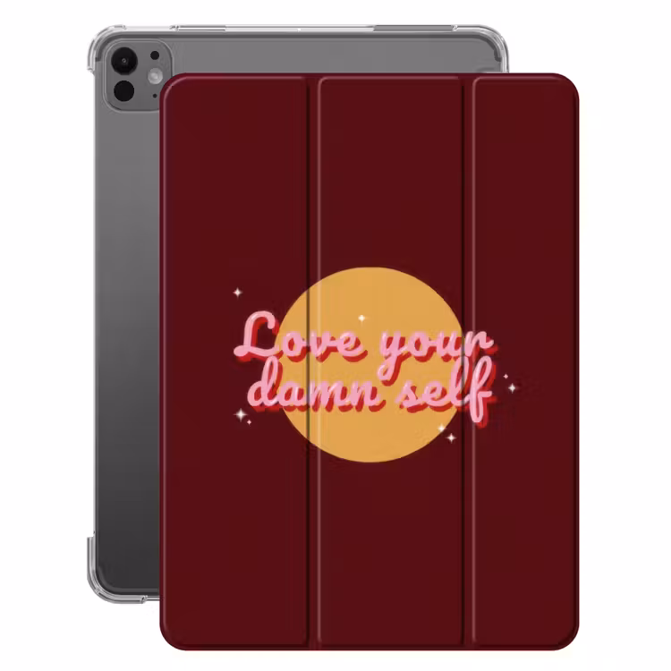 iPad-Hülle - Liebe dein verdammtes Selbst - Kreis - Glitter - Rot — 1