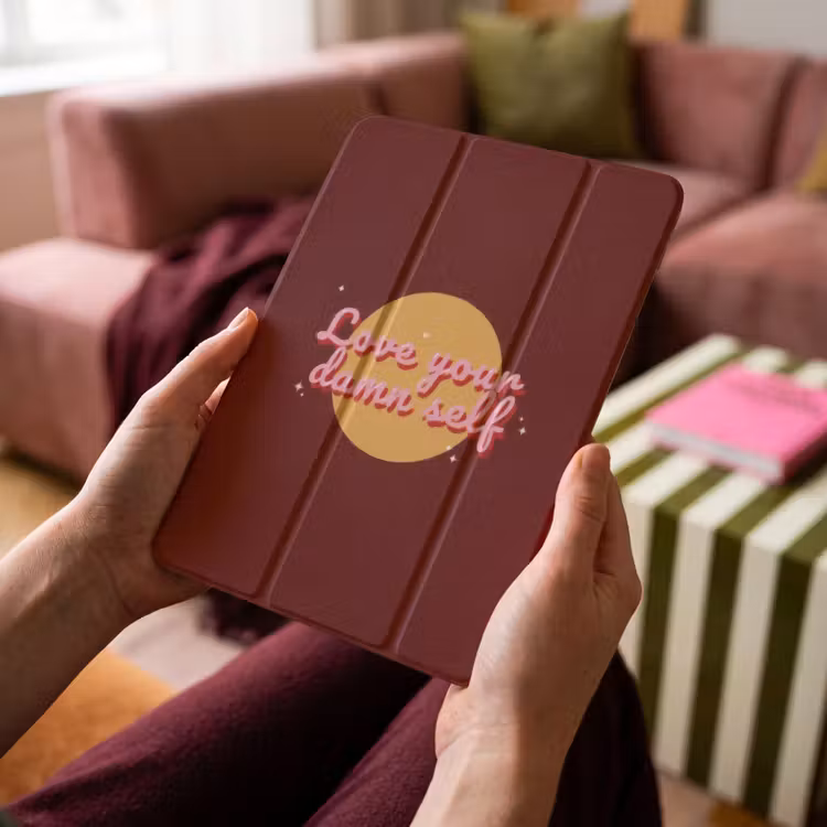 iPad-Hülle - Liebe dein verdammtes Selbst - Kreis - Glitter - Rot — 4