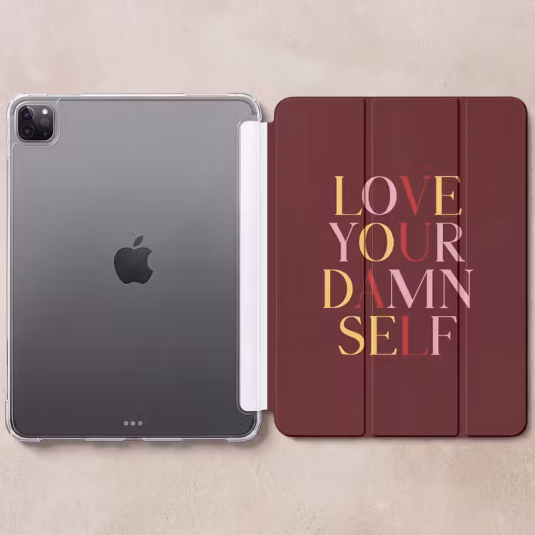 iPad-Hülle - Love your damn self - Bunt - Bordeaux — 6