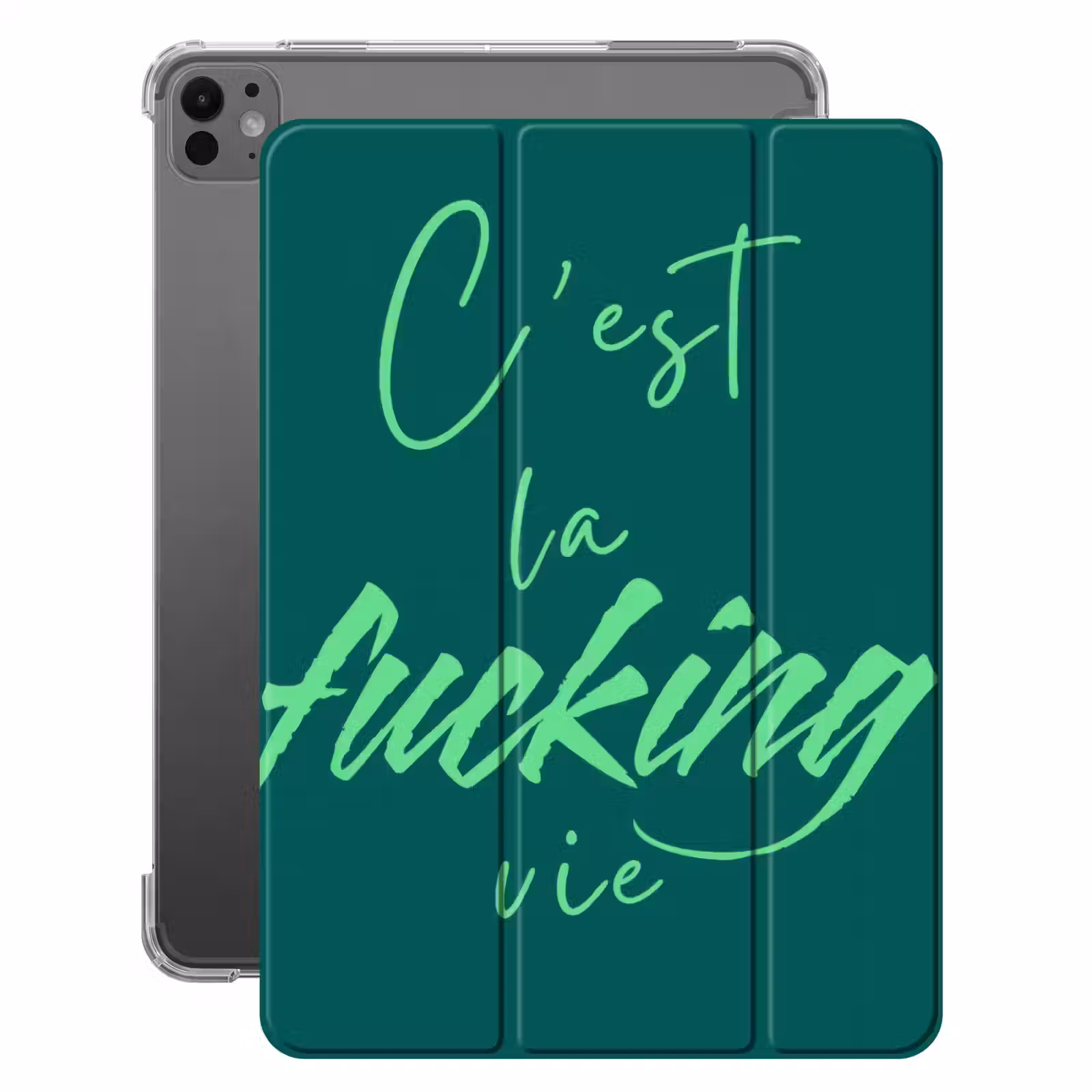 iPad-Hülle - c'est la fucking vie - Grün - Handschriftlich — 1