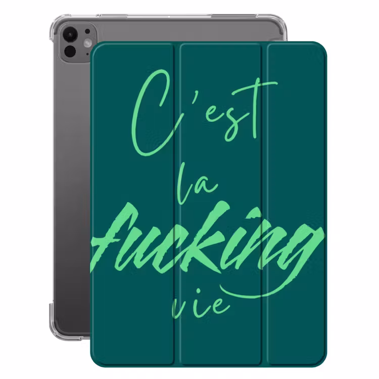 iPad-Hülle - c'est la fucking vie - Grün - Handschriftlich — 1