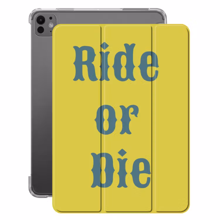 iPad-Hülle - Reiten oder sterben - Gelb - Blau — 1