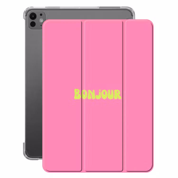 iPad-Hülle - Rosa - Grün - Bonjour - Bio — 1
