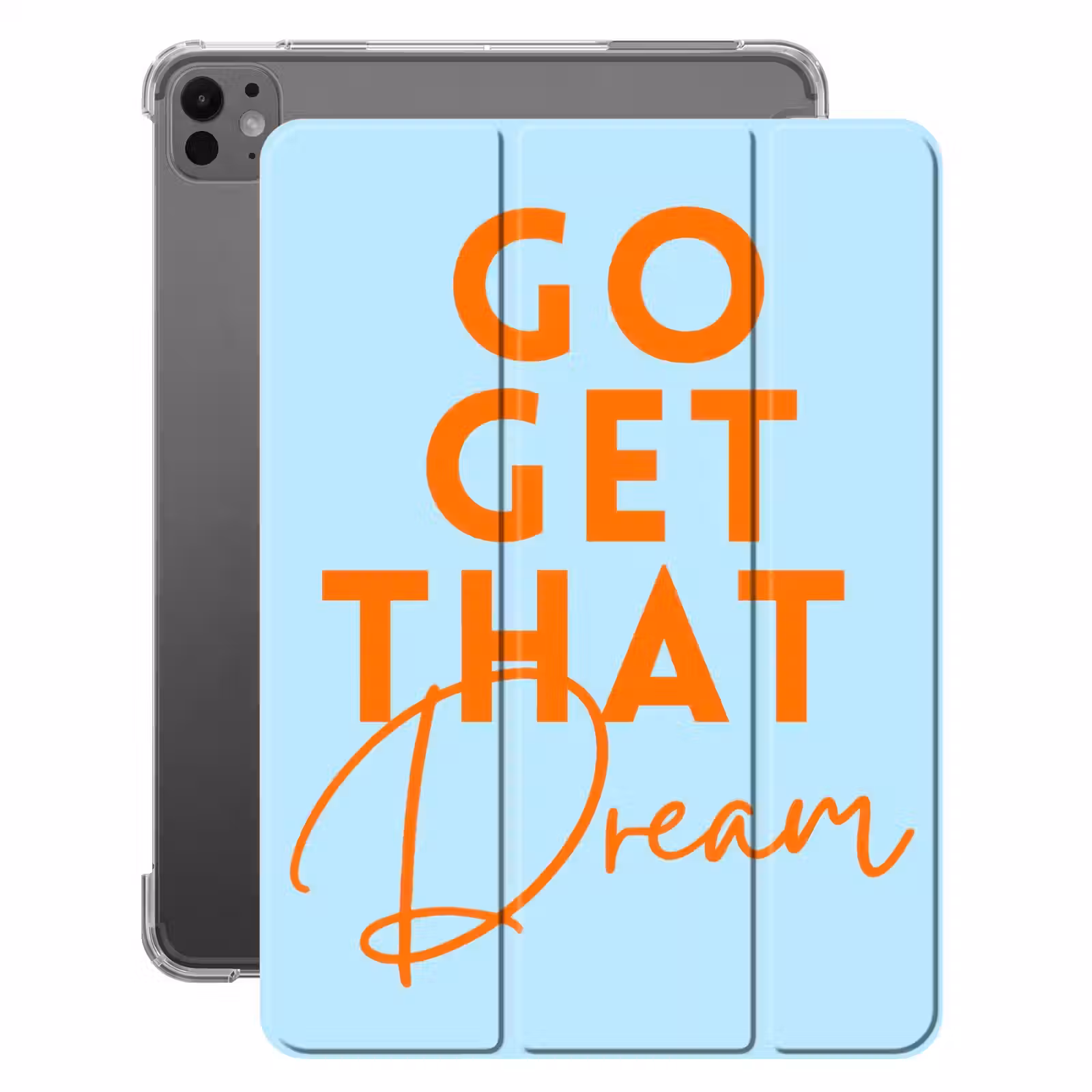 iPad-Hülle - Blau - Orange - Text — 1
