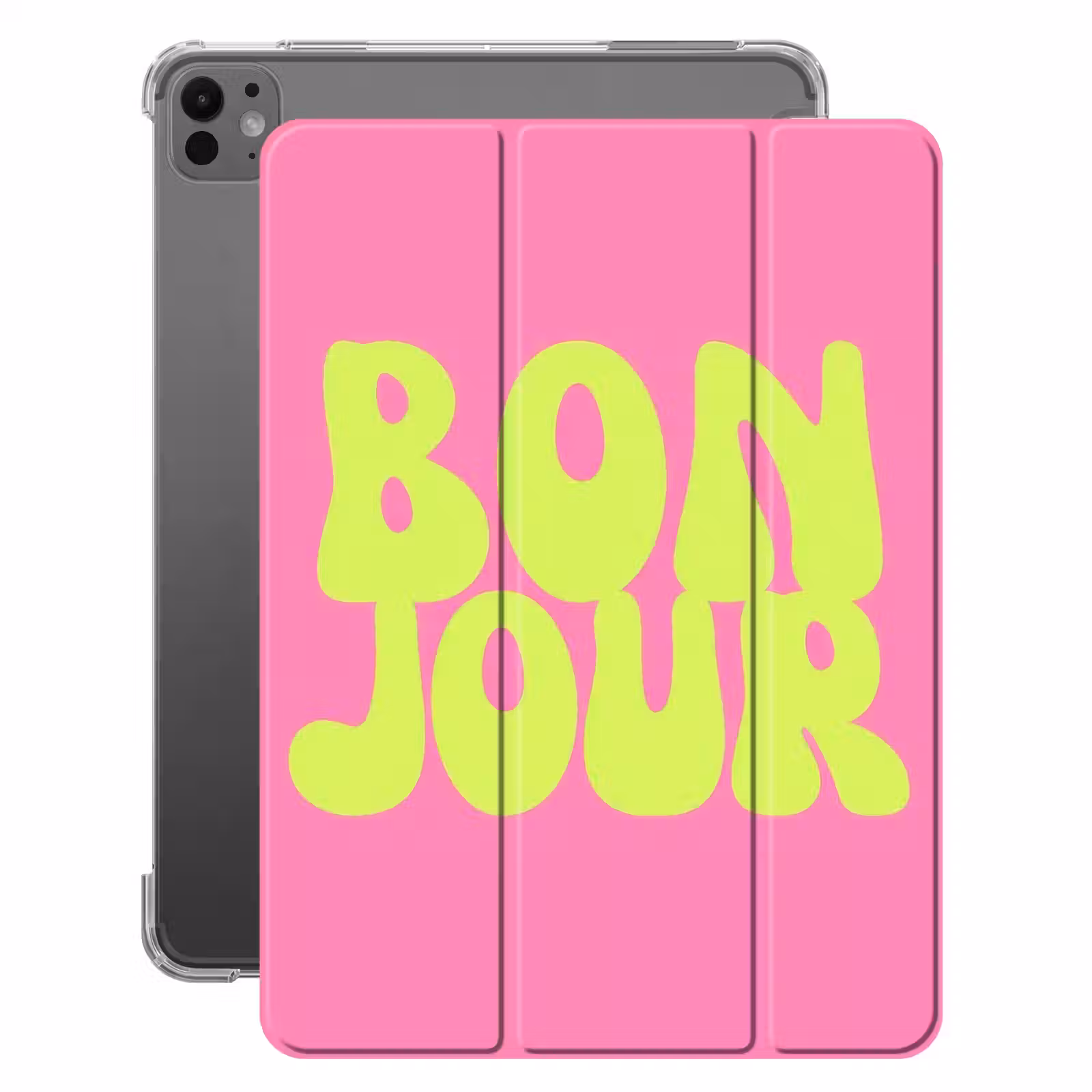 iPad-Hülle - Bonjour - Rosa - Hellgrün — 1