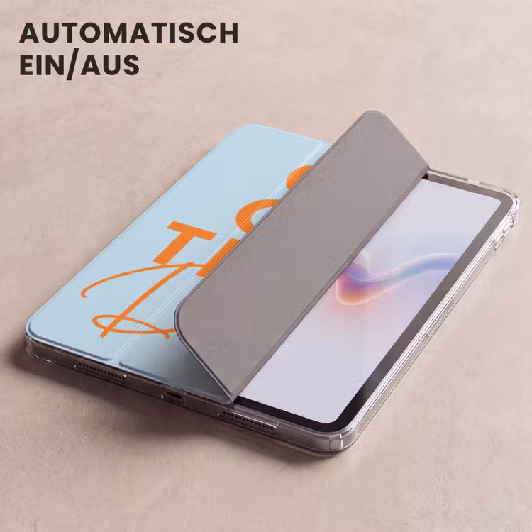 iPad-Hülle - Blau - Orange - Text — 5