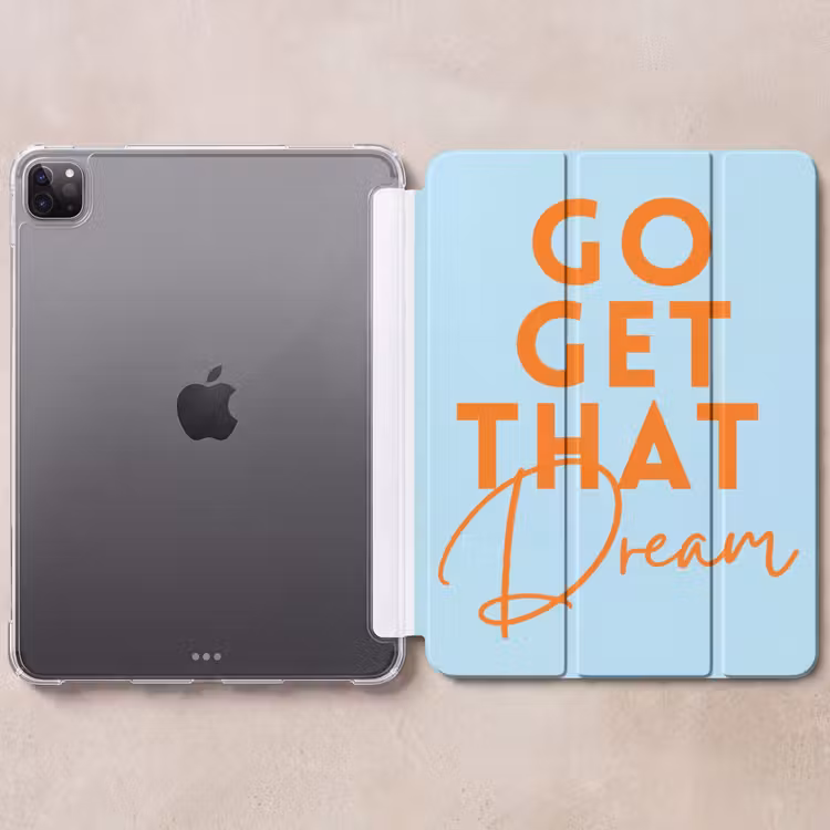 iPad-Hülle - Blau - Orange - Text — 6