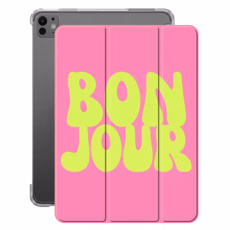 iPad-Hülle - Bonjour - Rosa - Hellgrün — 1