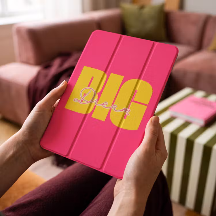iPad-Hülle - Große Träume - Rosa - Gelb - Minimalistisch — 4