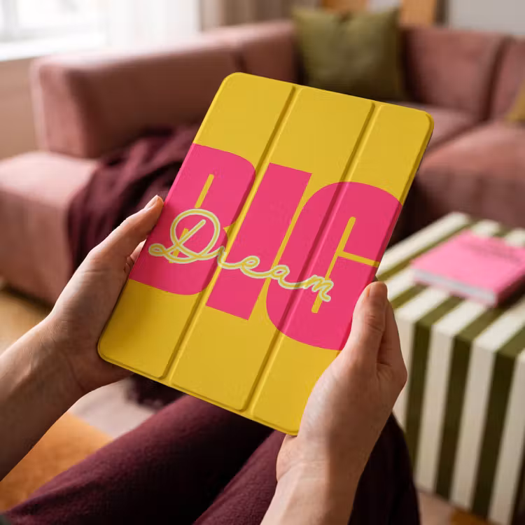 iPad-Hülle - Großer Traum - Gelb - Rosa — 4