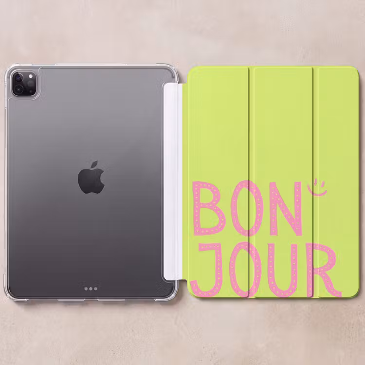 iPad-Hülle - Grün - Smiley - Bonjour - Rosa — 6