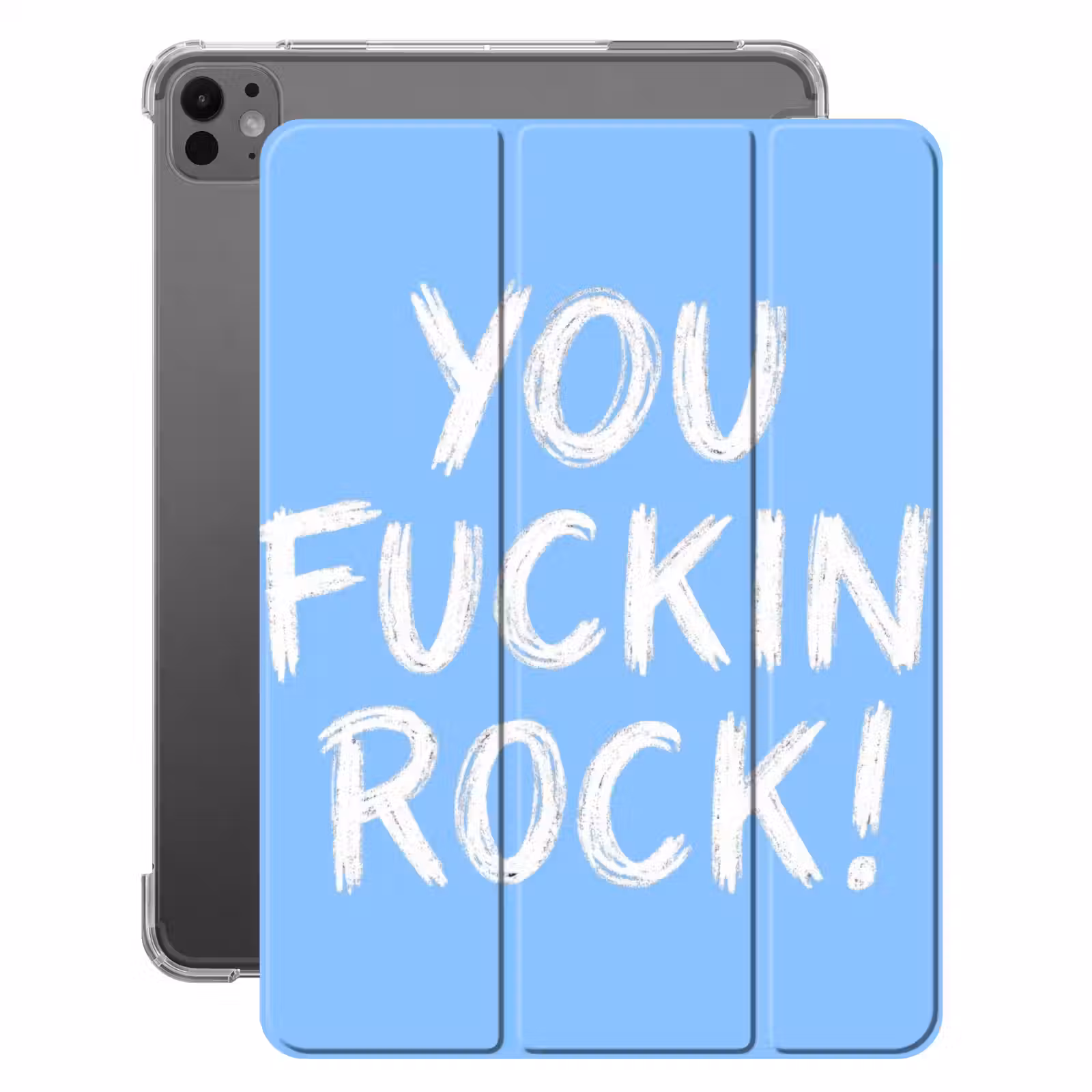 iPad-Hülle - Blau - Weiß - Du rockst verdammt — 1