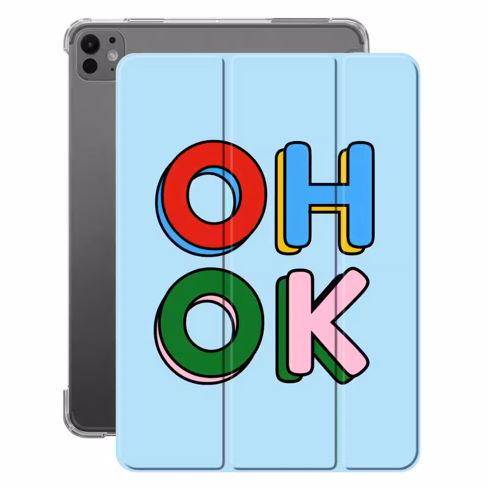 iPad-Hülle - Oh ok - Blau - Farbenfroh — 1