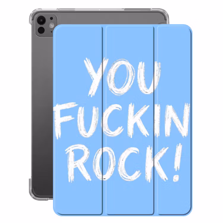 iPad-Hülle - Blau - Weiß - Du rockst verdammt — 1