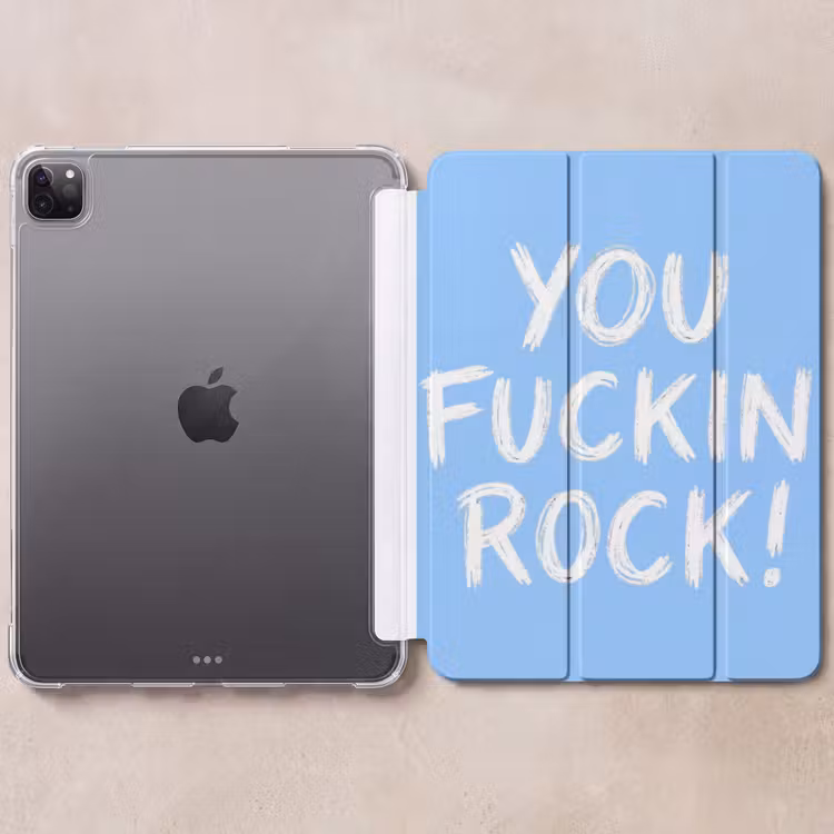 iPad-Hülle - Blau - Weiß - Du rockst verdammt — 6