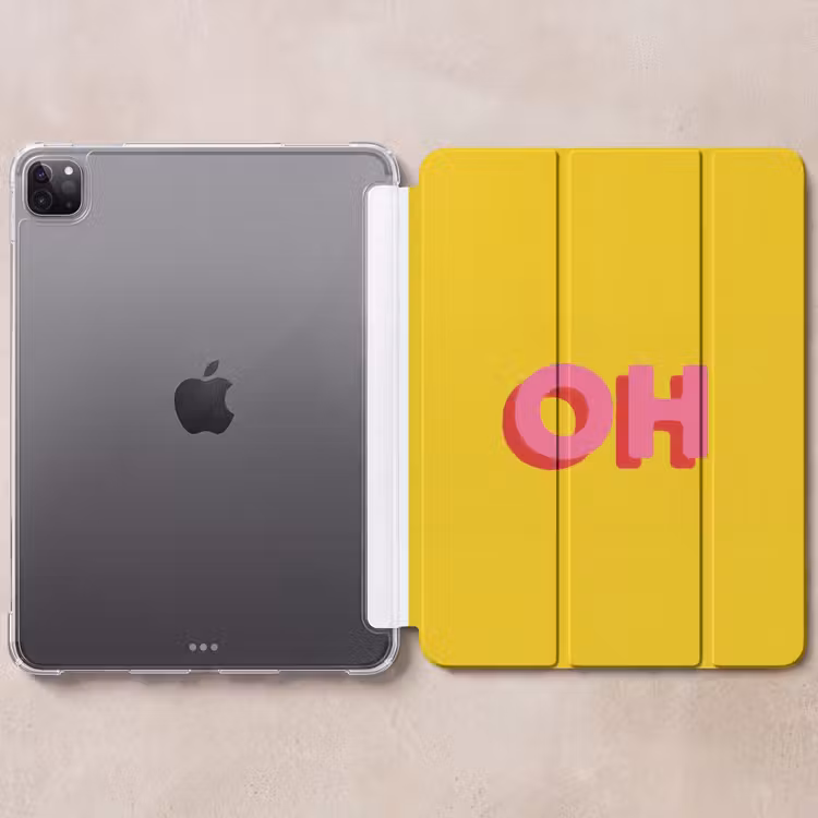 iPad-Hülle - Gelb - Rosa - Oh - 3D — 6