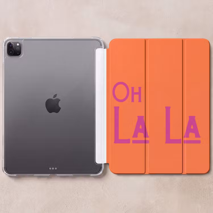 iPad-Hülle - Oh la la - Orange - Rosa - Schräge Schrift — 6