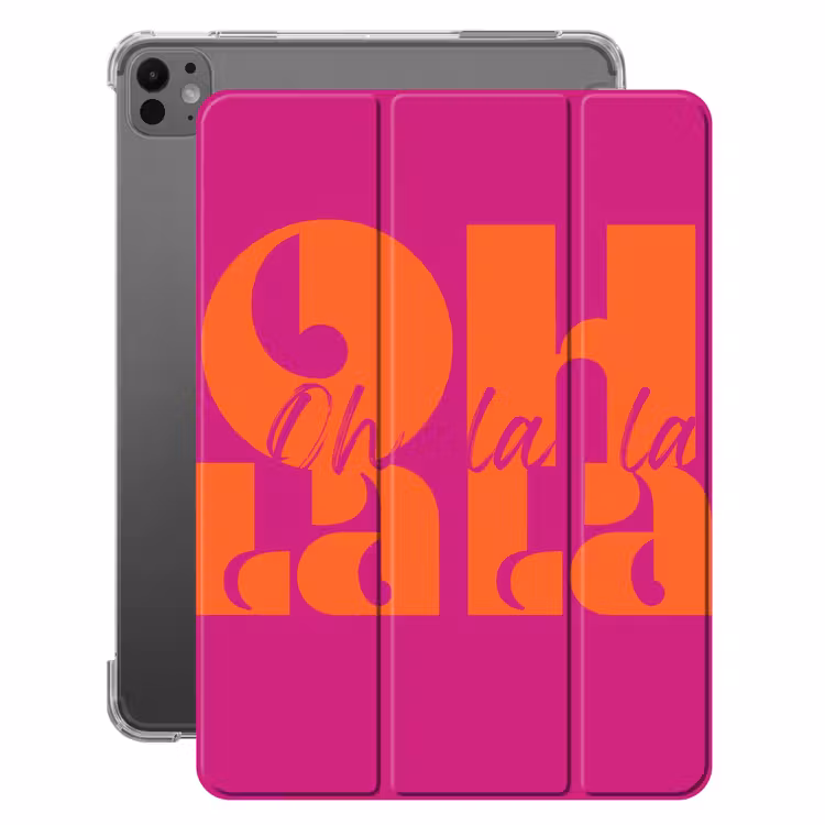 iPad-Hülle - Oh la la - Rosa - Orange - Gestapelte Buchstaben — 1