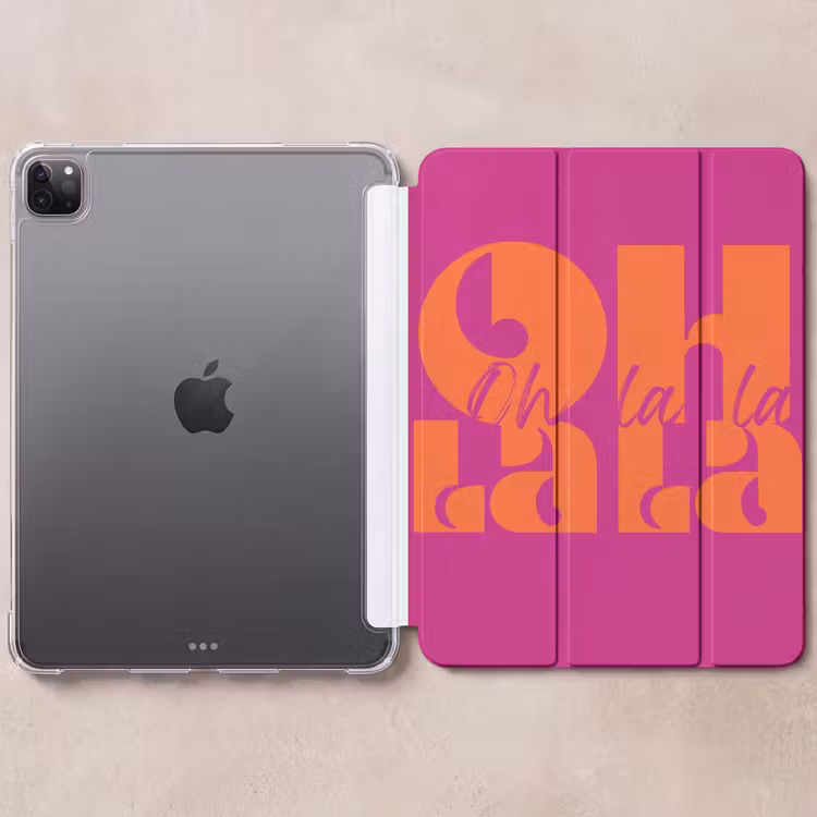 iPad-Hülle - Oh la la - Rosa - Orange - Gestapelte Buchstaben — 6