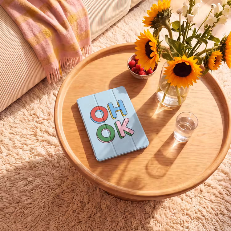 iPad-Hülle - Oh ok - Blau - Farbenfroh — 2