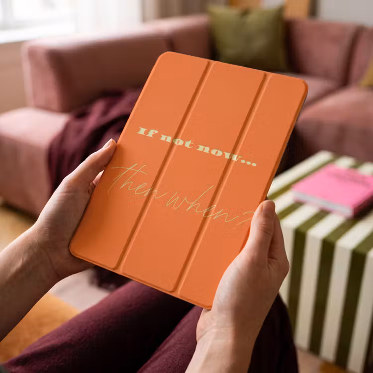 iPad-Hülle - Wenn nicht jetzt, wann dann - Orange - Gelb - Vivid — 4