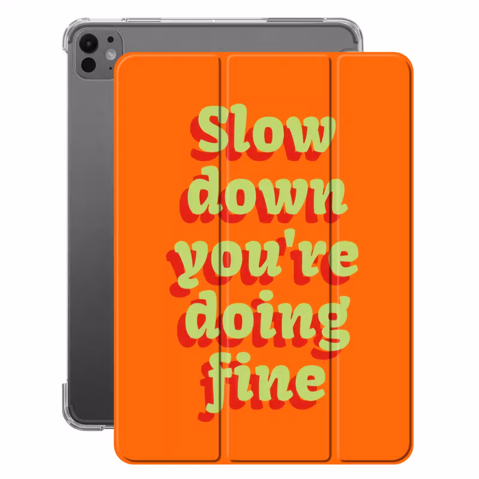 iPad-Hülle - Orange - Langsam, du machst das gut - Retro — 1